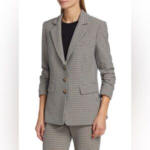 Veronica Beard Brown/Blue/Cream Houndstooth Blazer Sz 10 EUC